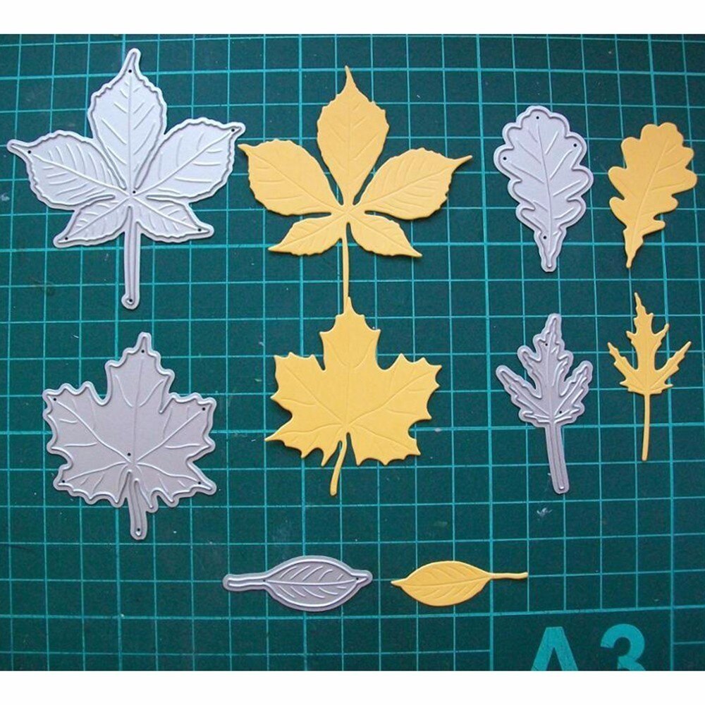 Kwiat liście metalowe wykrojniki klon drzewo liściaste Scrapbooking wykrojniki DIY tłoczona kartka album dekoracje ślubne