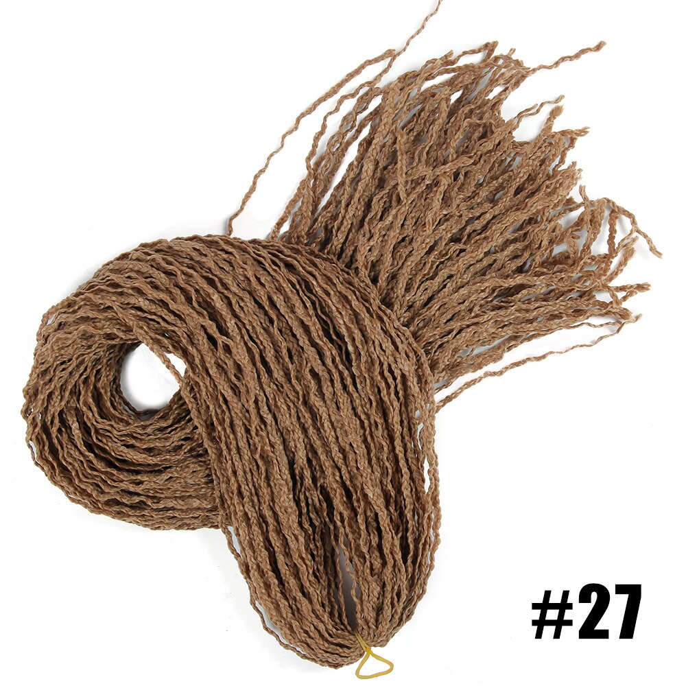 Mixed color women's braiding hair 24 inches synthetic micro box zizi braids crochet hair tiny curly braid extensions: #27 / 1Pcs/Lot