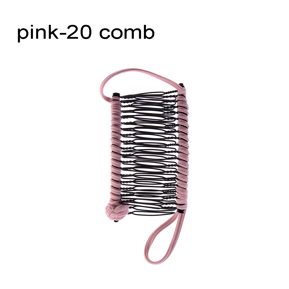 Pinza Banana para el pelo Vintage para el pelo para mujer, peine Vintage elástico, accesorios para el cabello, novedad, 1 unidad: pink	20 comb
