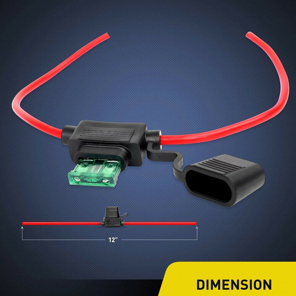 5Sets 18Gauge ATC/ATO Inline Fuse Holder with 30A Fuse Blade for Car Boat