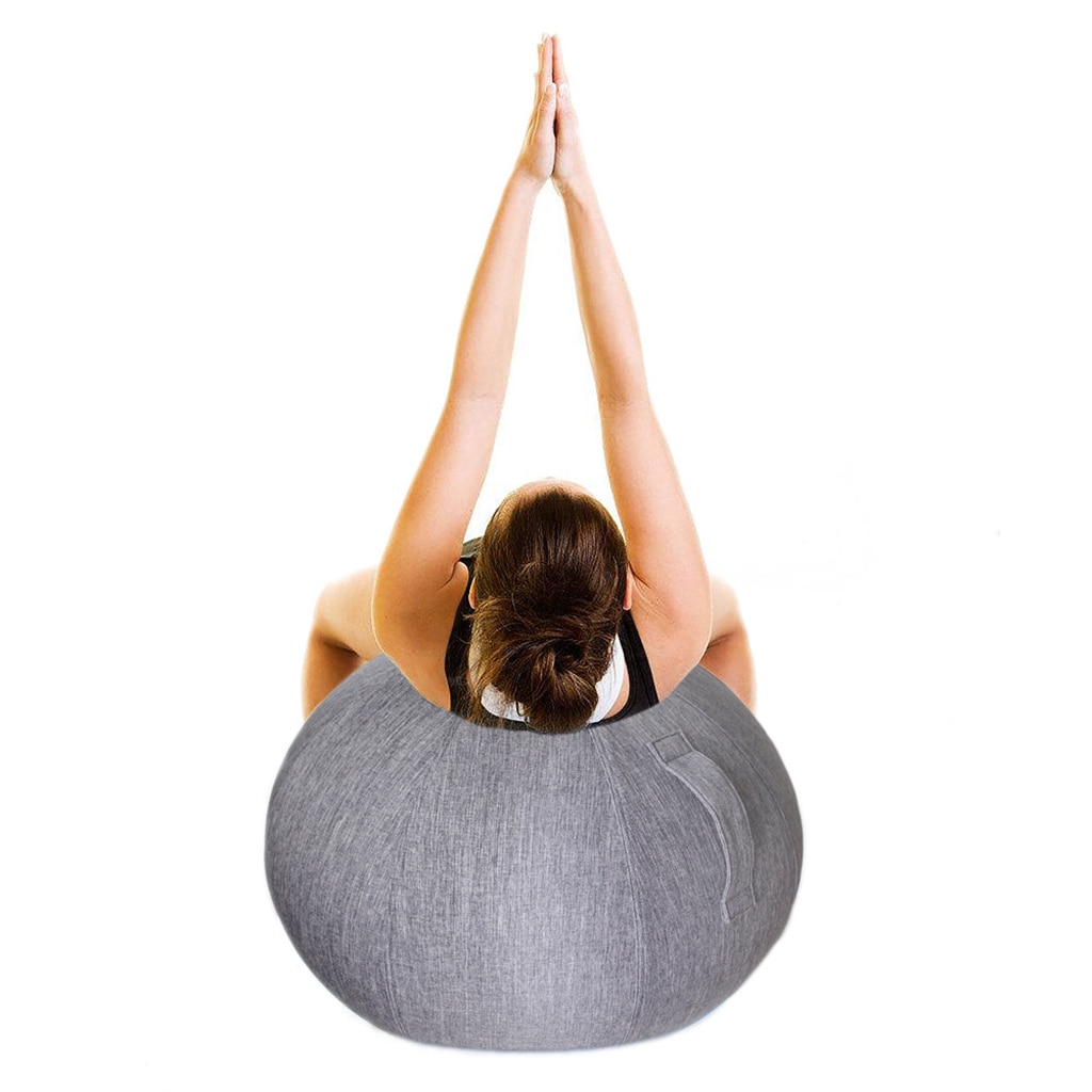 Linned yoga bold beskyttende dækning gym træning balance bolddæksel og bundring til yoga gym træning fitness tilbehør