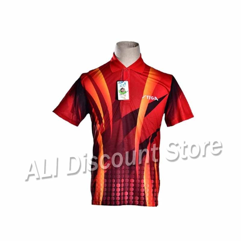 STIGA-ropa de Tenis de mesa para hombre, camisa deportiva de bádminton, uniformes de manga corta, Tenis masculinos