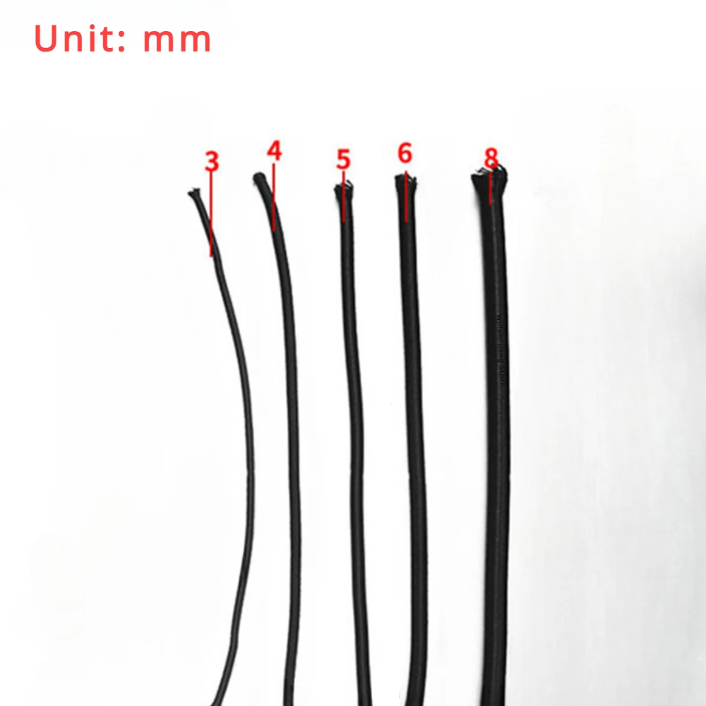 3/4/5/6/8MM negro fuerte cordón elástico banda de goma costura ropa suministros para manualidades banda elástica bandas de cuerda Accesorios