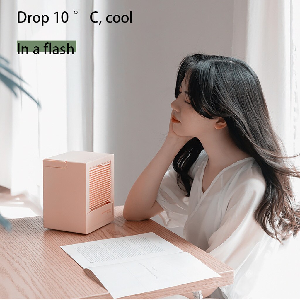 Mini Home Air Conditioner Portable Air Conditioning LED Air Cooler Fan Humidifier Space Purifies Air Cooling Fan #z