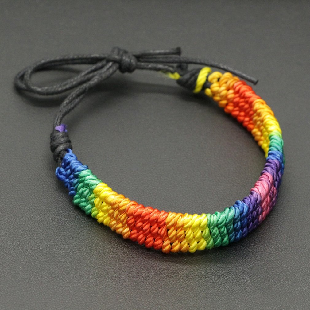 Seven Color Rainbow String Strand Friendship Bracelet Exquisite Pride Woven Braided Rope Bracelets Jewelry