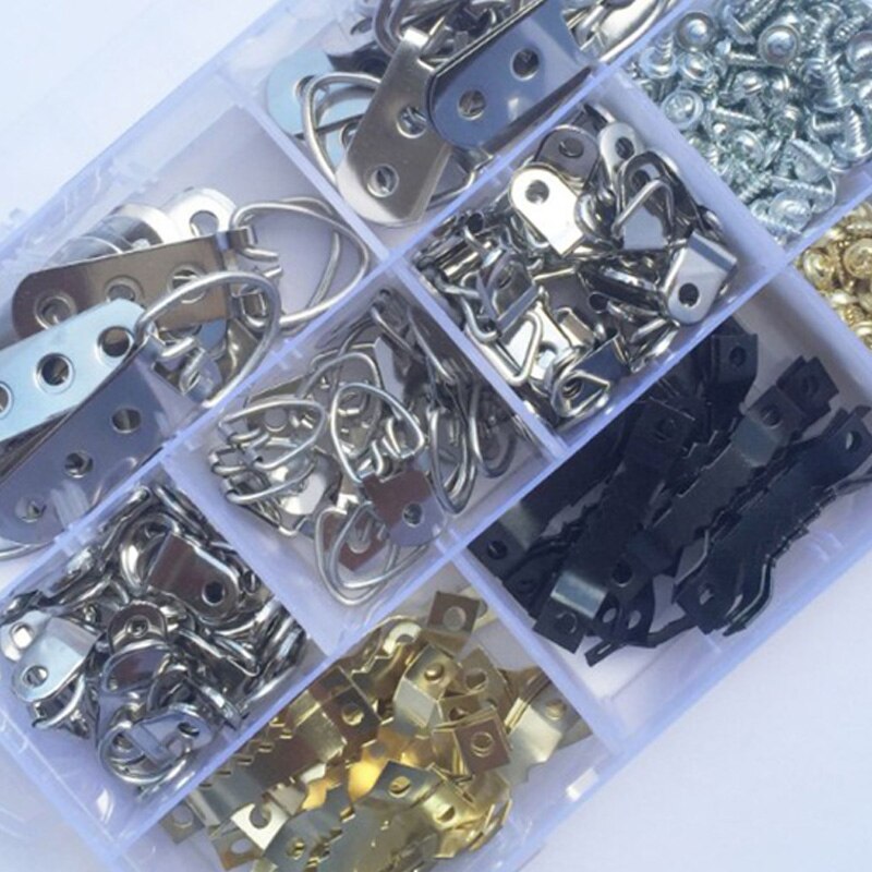 Picture Hangers, Picture Hanging Kit, 225Pcs Heavy Duty Frame Hooks Hardware with Nails for Wall Mounting