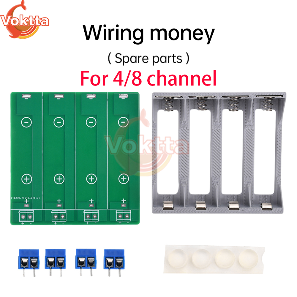 DIY 21700 Battery Tester 4*21700 Power Detector Module for Test 4/8 Channel 18650 Lithium Battery Capacity Internal Resistance: RED