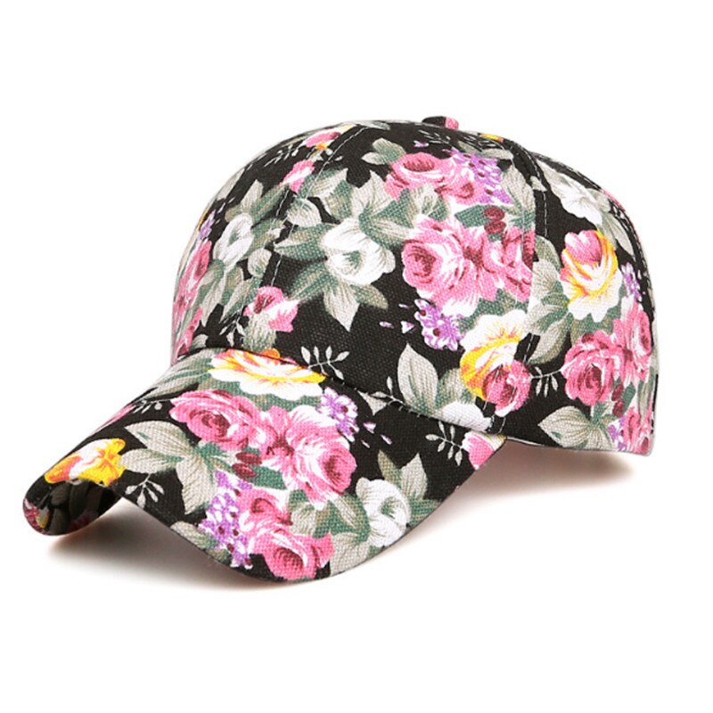 Boné ajustável com estampagem de flores para mulheres, chapéu de sol selvagem casual para meninas, snapback respirável, malha ajustável, simples e multicolorido, verão 2021: Azul