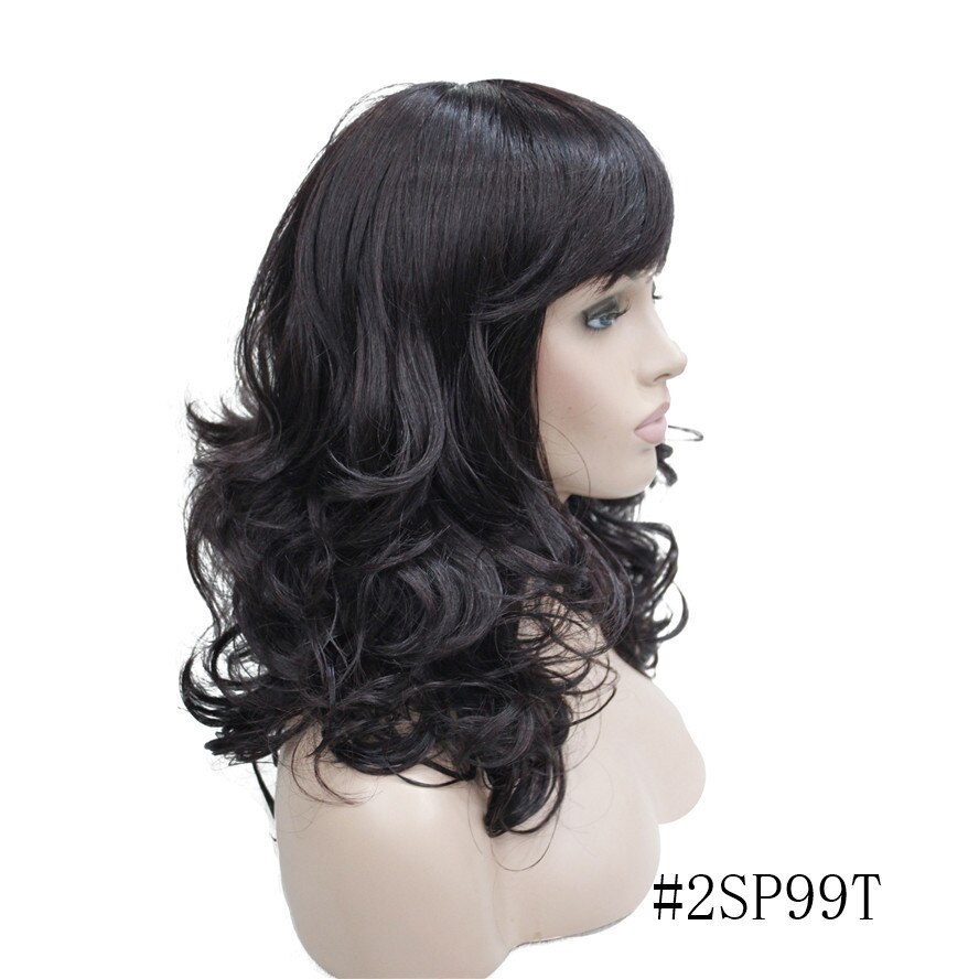 StrongBeauty Women's Wig Bob Long Wavy Layered Hair Black/Auburn Synthetic Full Wig 8 Color: 2SP99T