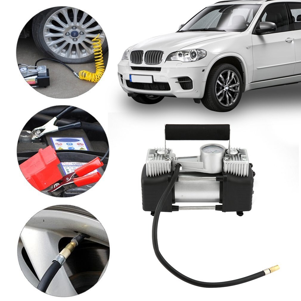 Portable Super Flow Car Tire Tyre Inflator 12V Metal Vehicle Auto Electric Pump Air Compressor J35CZQ277300