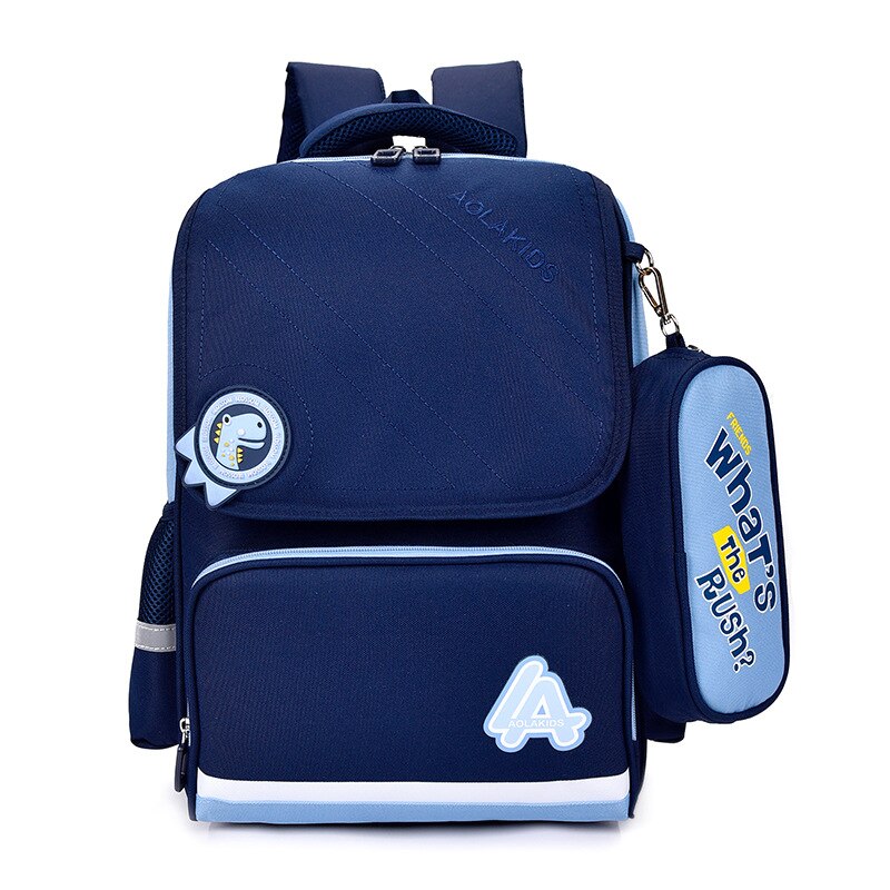 Kids Orthopedische School Backpcak Waterdicht Kinderen Schooltassen Jongens Meisjes Schooltassen Basisschool Rugzak Mochilas Infantil: blue