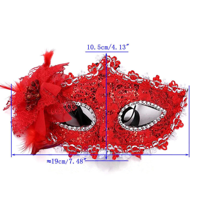 Lace Venetian Mask Masquerade Carnival Masked Sexy Upper Half Face Mask Ball Fancy Dress Costume Black/White/Silver/Red