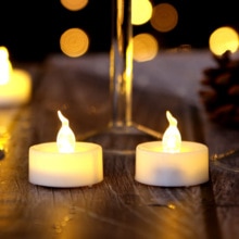 1/6/10pcs Battery Operated Flameless Led Small Candle Battery Powered Tea Lamp No Flashing Christmas Wedding Decor