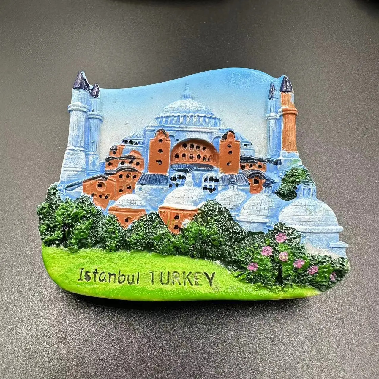 Luxuriöse türkische Istanbul-Stoff-Magnet-3D-Kühlschrankmagnete, Stadtgebäude, Reisethema, magnetische Kühlschrankaufkleber Ich bin Absorptionsstil: Grün