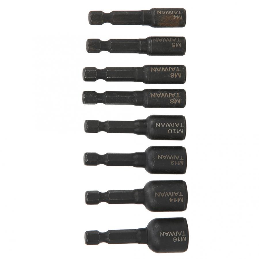 8Pcs Tap Socket High Hardness Alloy Steel 1/4 Hex Shank Air Screwdriver Accessories Hand Tools