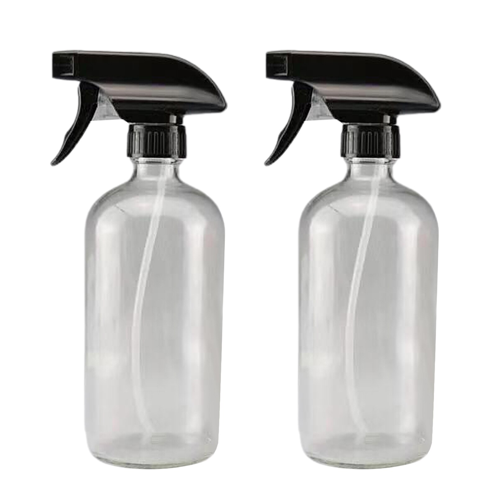 2pcs 250/500ml Boston Empty Amber/Blue Glass Spray Bottles Container Trigger Spray Bottles Mister Bottles Refillable Bottles: clear  500ml