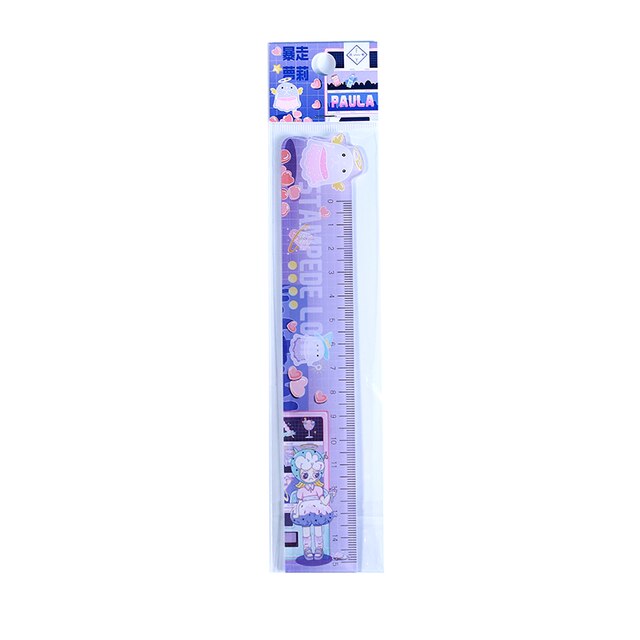 15CM Cartooon Acrylic Ruler Multifunction DIY Drawing Tools Student Rulers Double-duty School Office Stationary Supplies Escolar: 4