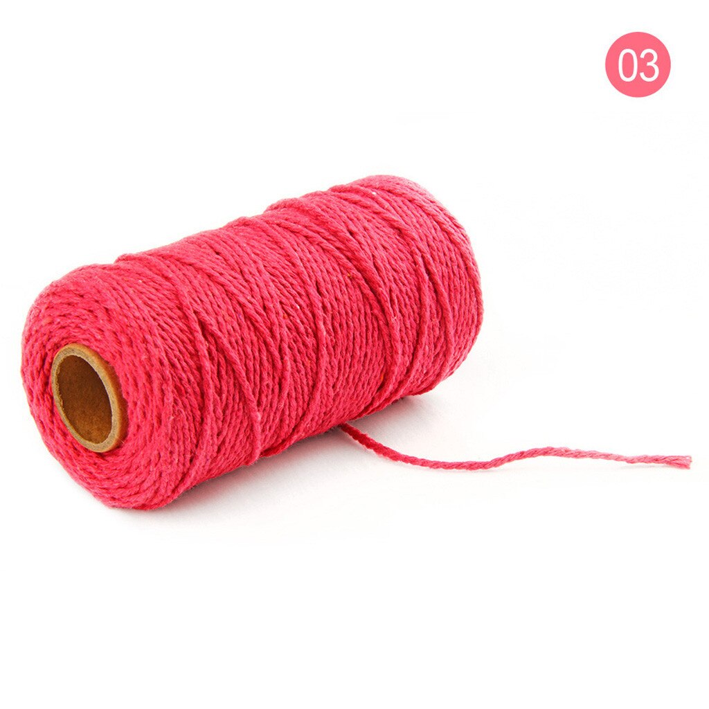 100M Lange/100Yard Pure Katoen Twisted Cord Touw Ambachten Macrame Artisan String 20 Kleuren Kan Worden Gekozen: Hot Pink 