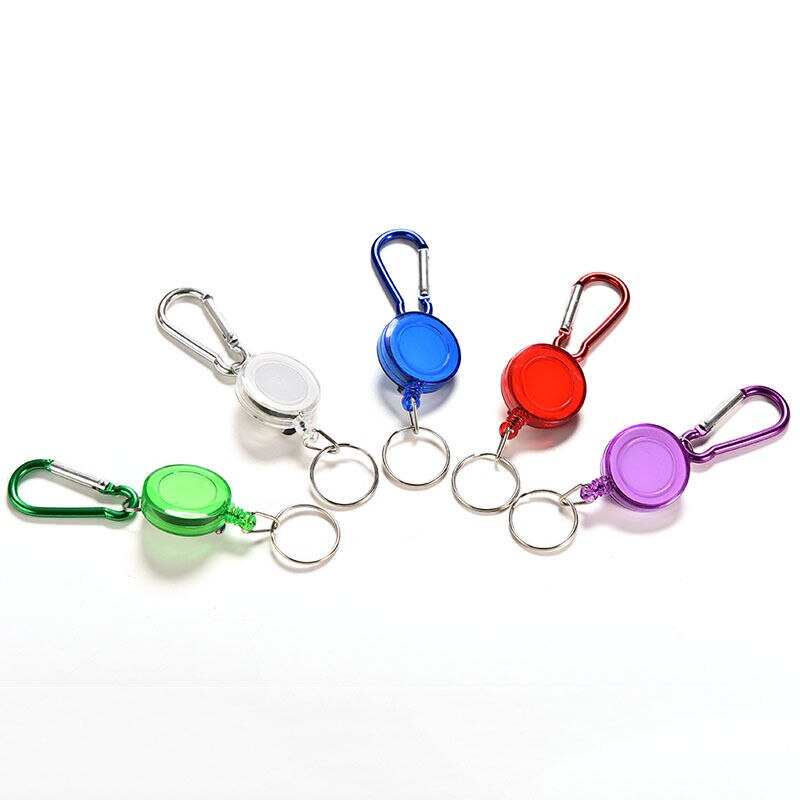Retractable Pull Badge Reel ID Lanyard Name Tag Card Badge Holder Reels Zinc Alloy ABS Plastic Key Ring Clips