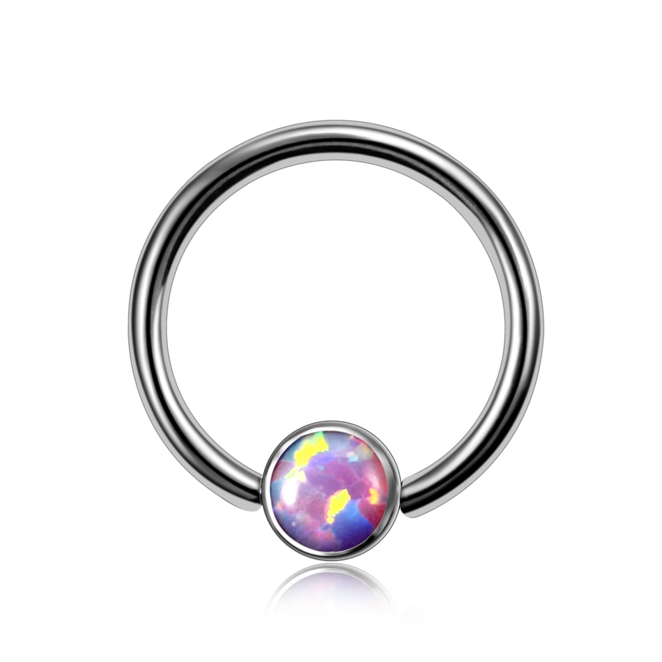 1PC G23 de piedra de ópalo Septum Piercing anillo de la nariz de CBR bola BCR CBR hélice Piercings adorno labial de cuerpo de anillos Piercings de joyería