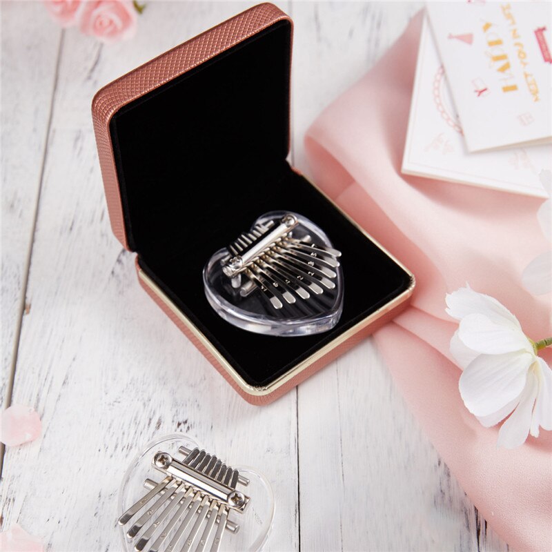 Kalimba portátil transparente de cristal para principiantes, instrumento Musical de pulgar, Piano, Mini Pulgar, 8 teclas, herramientas para el Piano