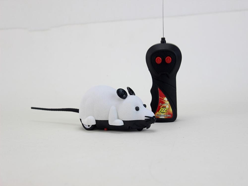 nuevos juguetes del ratón inalámbrico RC ratones gato juguetes de Control remoto falsa Mouse novedad RC divertida del gato jugando ratón juguetes para gatos: Blanco / 16 x 7 x 8cm
