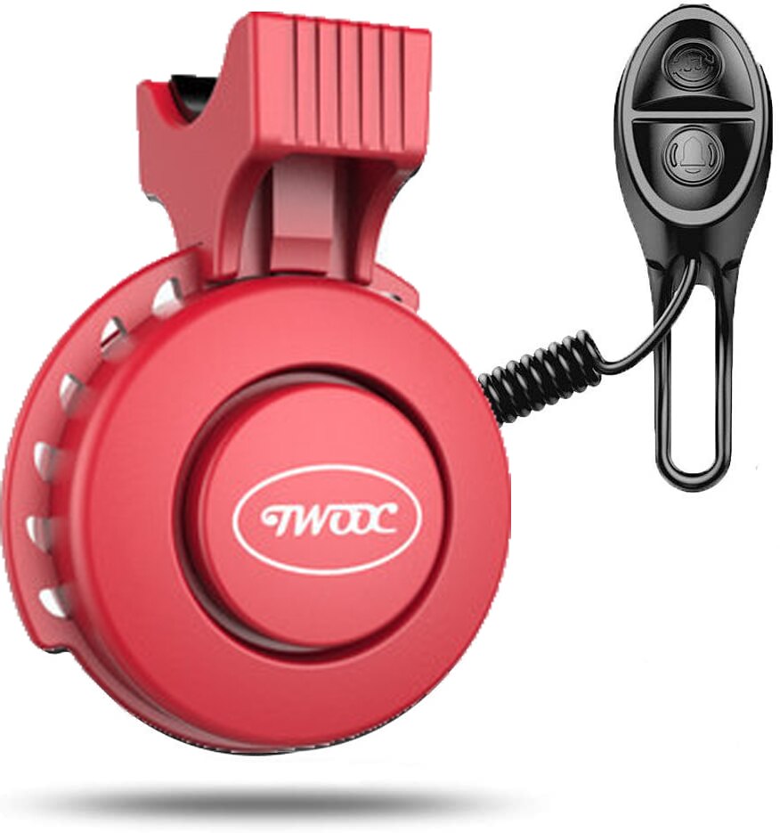 Fiets Elektrische Hoorn Usb Opladen Elektronische Fietsbel Elektrische Scooter Waterdicht 3 Geluid Modi Met Oplaadbare Batterij: Cherry red