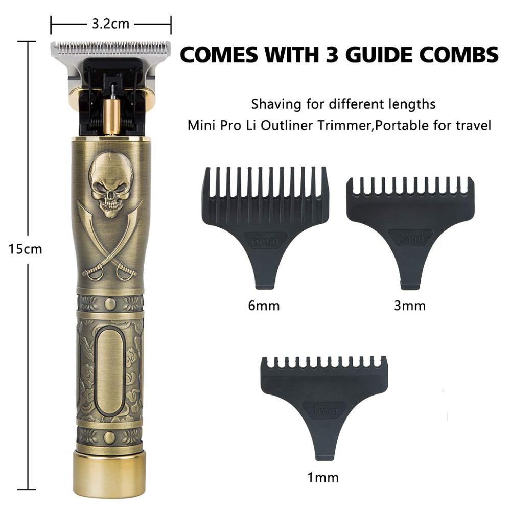 Pro li outliner grooming t outliner skægtrimmer genopladelig tætskærende t-klinge trådløs hårklipper til mænd