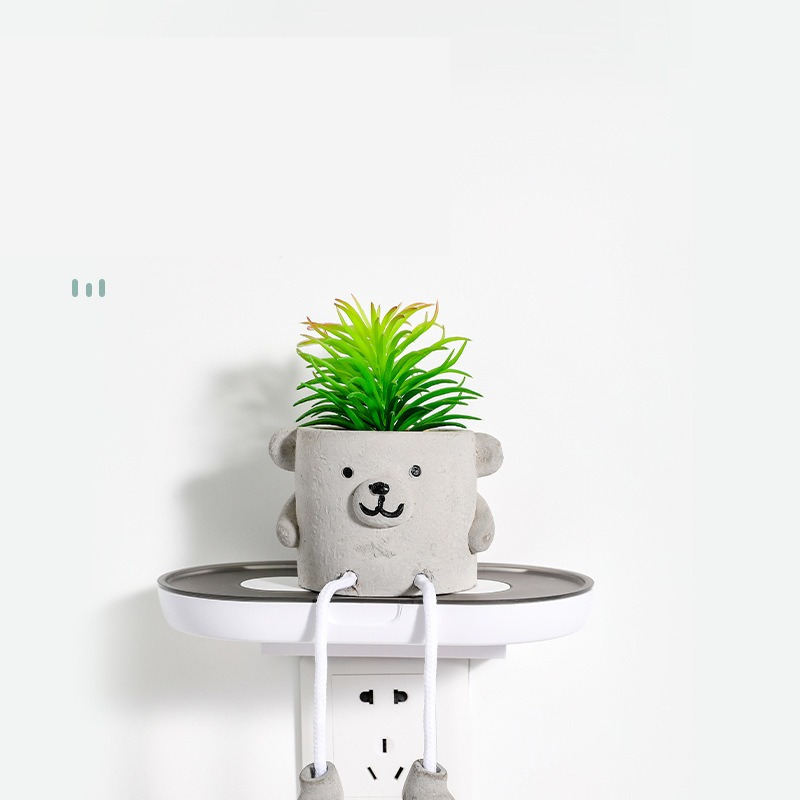 1pc Socket Shelf Wall Mount Socket Storage Rack Space Saving Wall Cable Holder Outlet Router Bracket Home Shelf Organizer