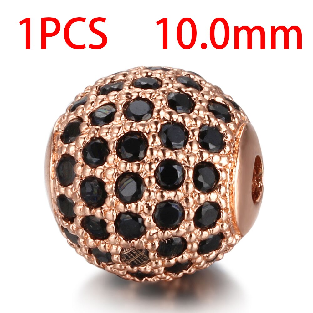 Available Separately / 8mm / 10mm Luxury Mini Pav AAA + Zircon European Gasket Beads, Round Charms For Bracelets And Jewelry: 10mm41