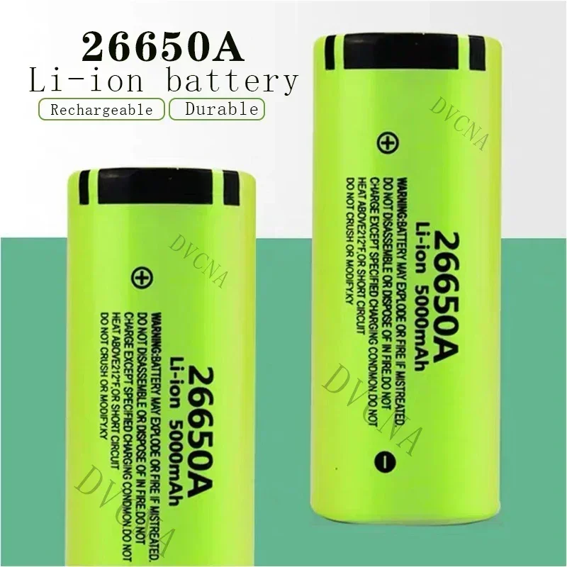 100% Original 26650 20A Power Rechargeable Lithium Battery 26650A , 3.7V 5000mah Suitable for Flashlight