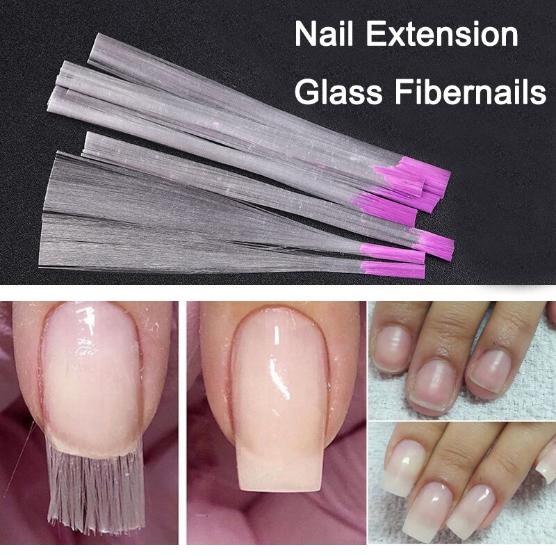 10 stks/set Glasvezel Nail Extension Glas Fibernails Fiber Nail Zijde Extension Set False Nail Acryl Tips Nail Salon Gereedschap