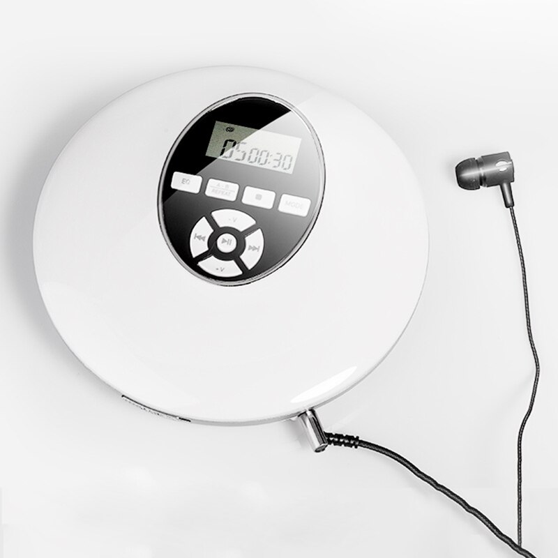 Reproductor de CD Estilo Redondo, auriculares portátiles HiFi, Walkman de CD, Reproductor de disco recargable a prueba de golpes