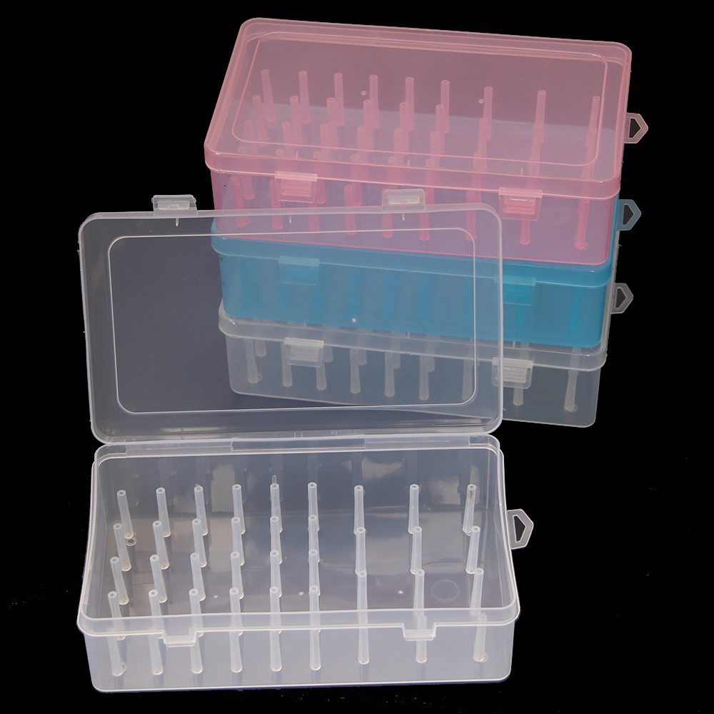Caja de almacenamiento de hilo de coser, estuche de transporte de bobinas, contenedor, carrete artesanal, organizador, almacenamiento de costura, 42 piezas