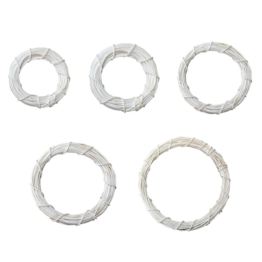 Decorative Flowers Door Hangers Rattan Rings Year Garland Handmade DIY Home Adornment Christmas Decorations