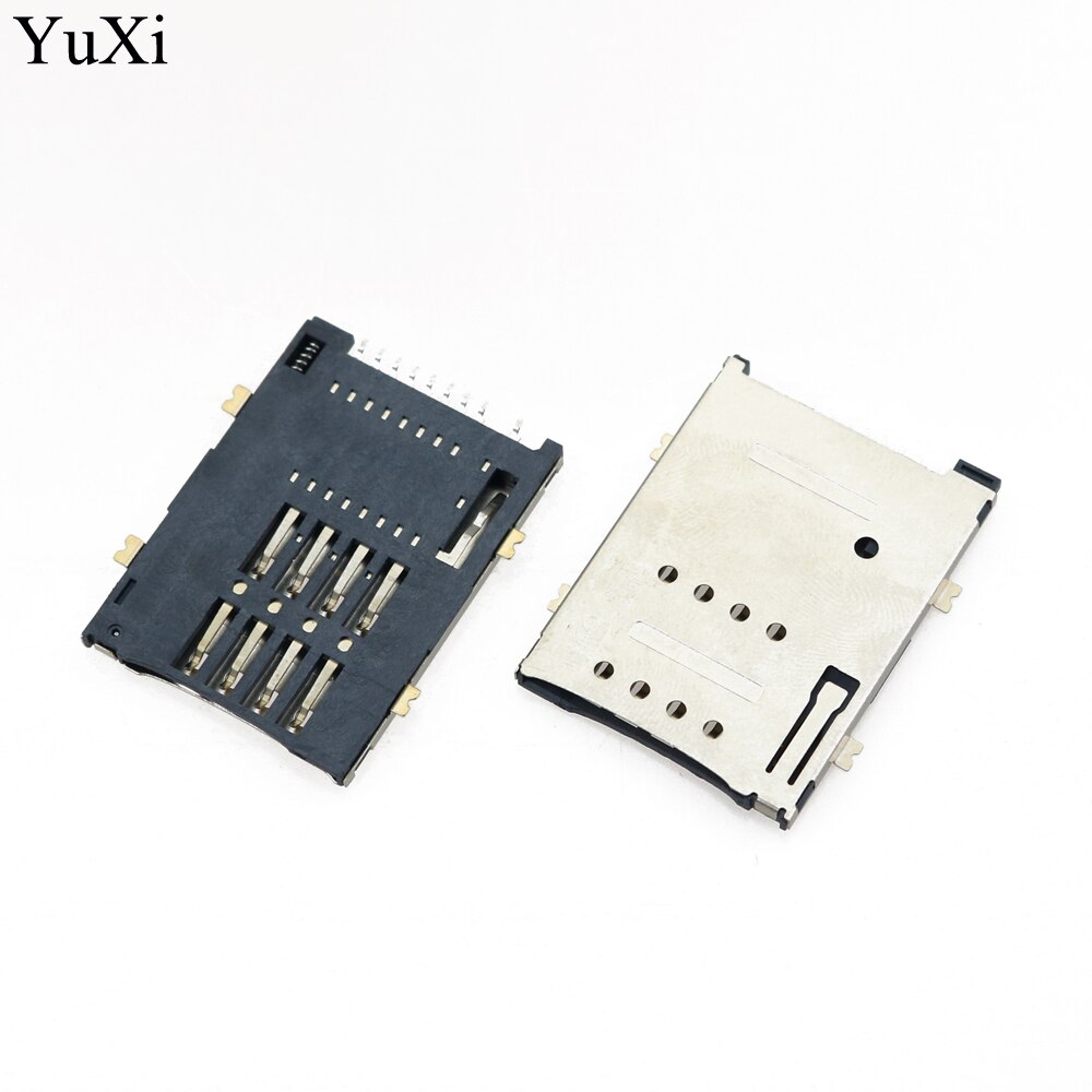 Yuxi 10 st simkort kontakt 9 stift självtryck typ för surfplatta sim hållare bricka sim kort socket 8+1p