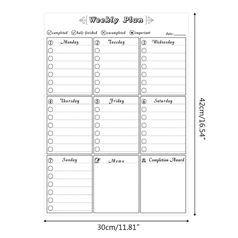 A3 Magnetic Weekly Planner Whiteboard Fridge Magnet Erasable Flexible Message