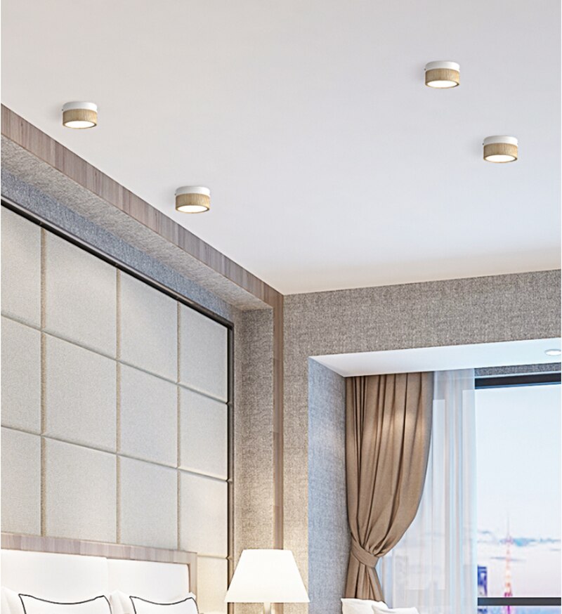 Surface Mounted 5w 12W LED downlight 7W 9w Ceiling Lamps wood painted cob led spot lights 220V recessed Lights Indoor lighting