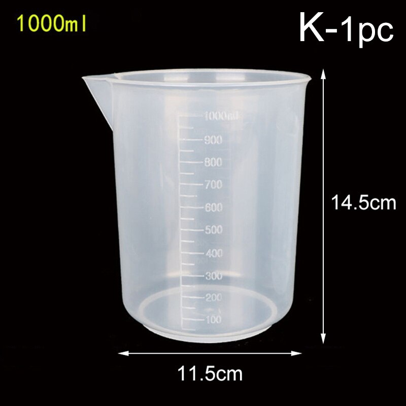 20ml/30ml/50ml/300ml/500ml/1000ml Clear Plastic Graduated Measuring Cup for Baking Beaker Liquid Measure Jug Cup Container: K-1pc