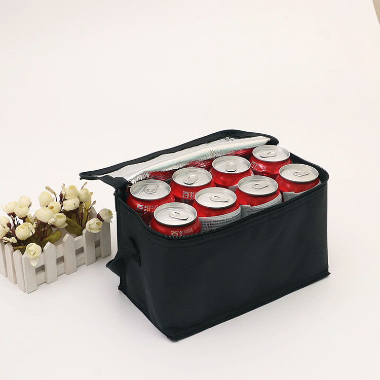 Bärbara värmeisolerade kylväskor stor utomhus camping lunch bento box resor bbq måltid dryck zip pack picknick tillbehör: Svart oxfordduk l