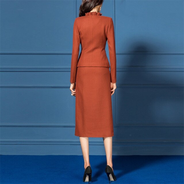 Trajes formales de oficina para mujer, ajustado, para negocios, abrigo Ropa de Trabajo para mujer, conjunto de 2 piezas, ropa , ropa femenina de talla grande