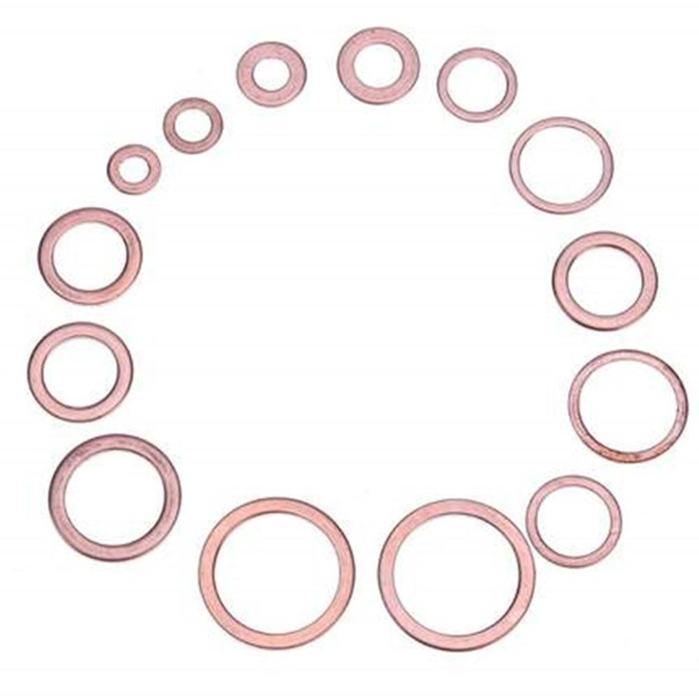 Juego surtido de juntas de arandela de cobre de 280/200 Uds., Kit surtido de juntas planas M5-M20 con caja para accesorios de Hardware