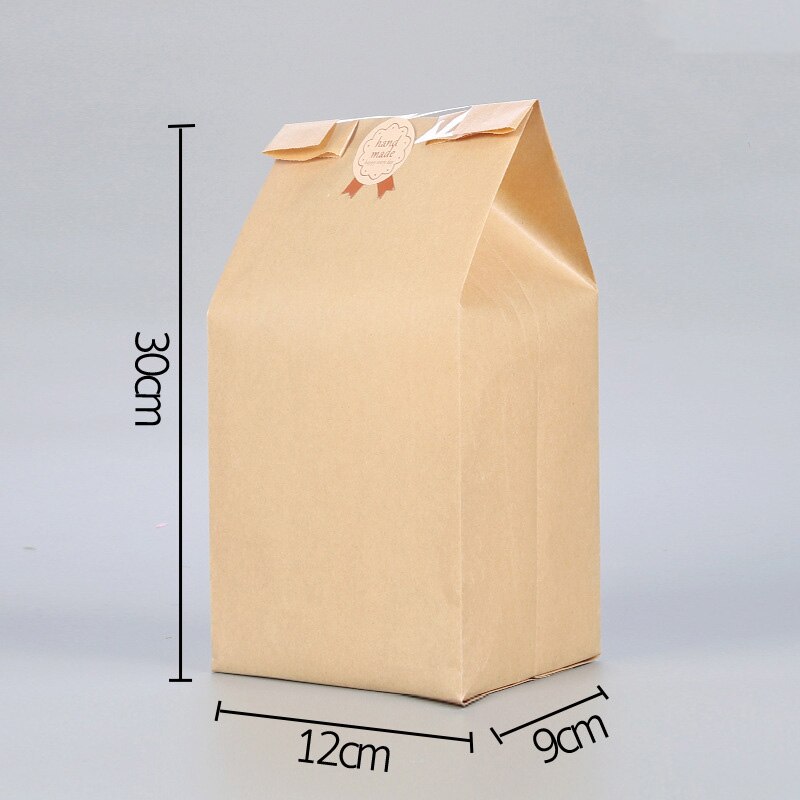 5pcs Kraft Paper Bag Bags Packaging Biscuit Candy Food Cookie Bread Seen Snacks Baking Takeaway Bags Packaging Paper Bag: 5pcs  30x12cm