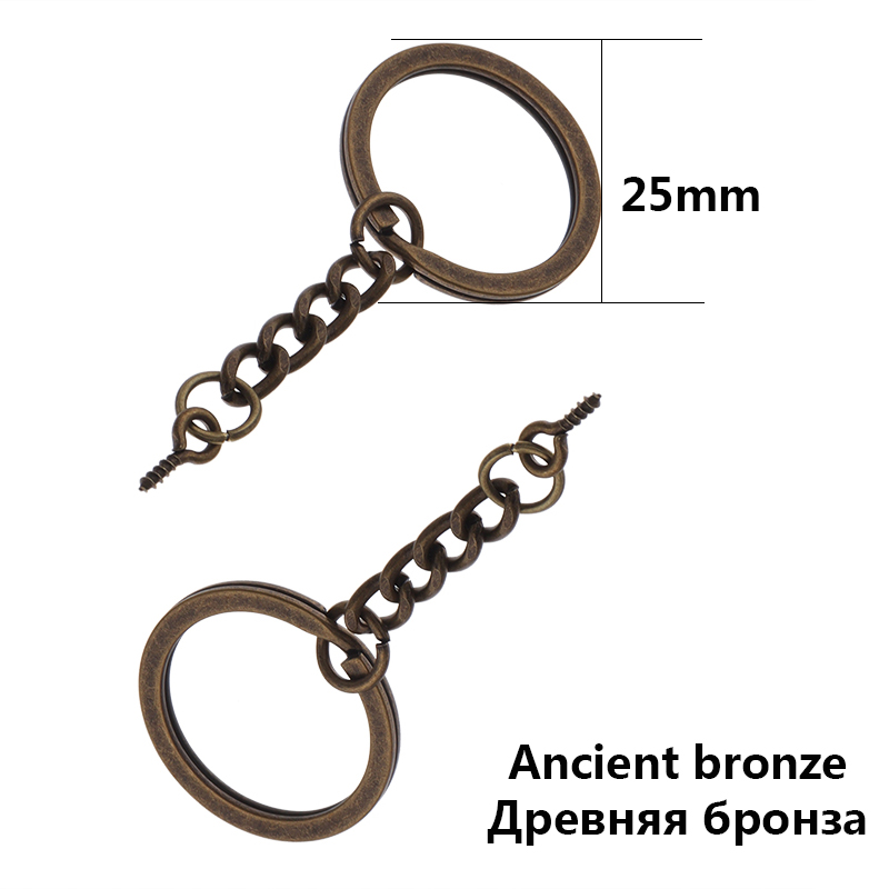 10pcs Screw Eye Pin Key Chain Key Ring keychain Bronze Rhodium Gold Color Keyrings Split Rings With Screw Pin Jewelry Making