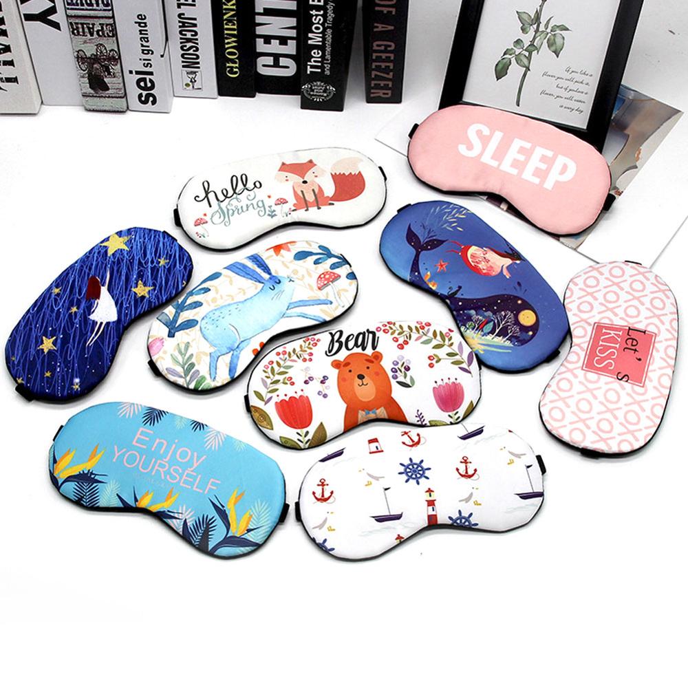 Cartoon Cute Cotton Sleep Eye Mask Eye Cover Sleeping Mask Protective Funny Eyepatch Relax Eye Band Sleeping Aid Kids Blindfold