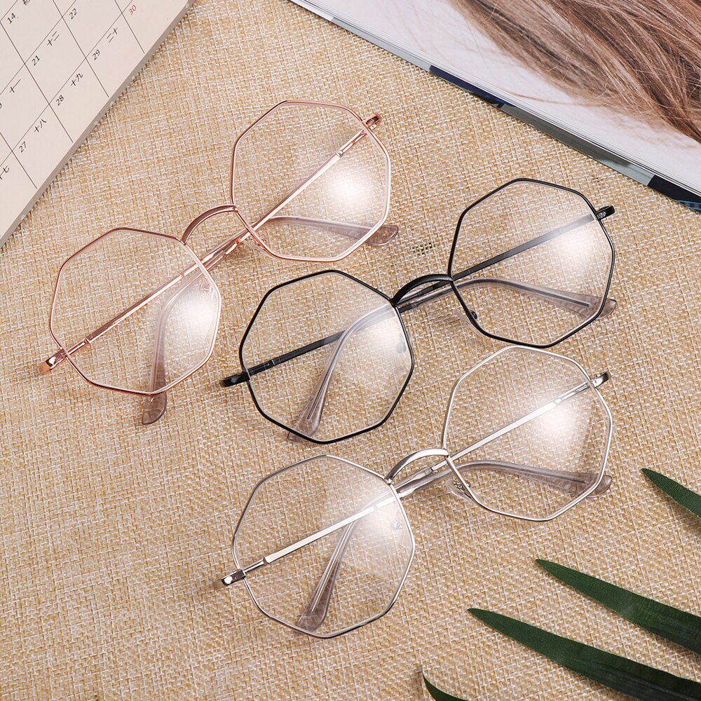 Metalen Polygon Leesbril Vrouwen Mannen Ultra Lichte Hars Verziend Brillen Eyewear Vergrootglas Bril Dioptrie-1.00 ~-4.0