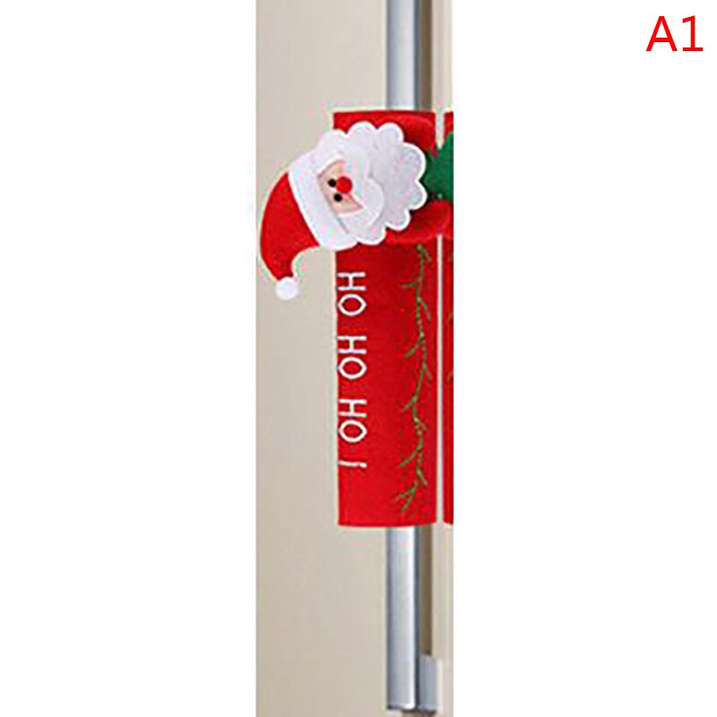Pomo para manija de puerta de refrigerador de cocina, cubierta de tela, decoración de venado navideño, 1 Uds.: 1