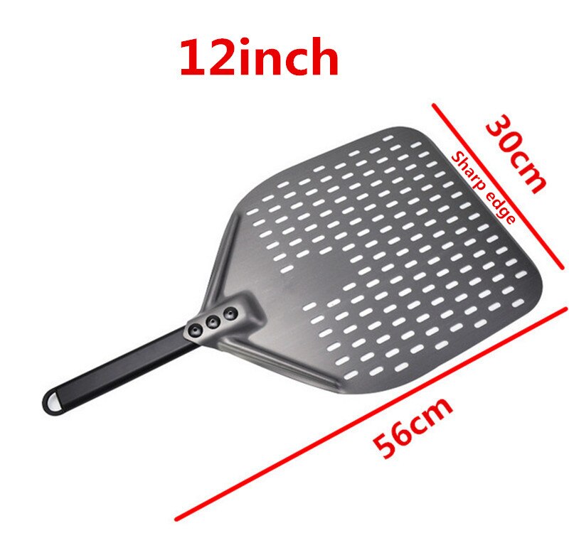 12 14 inch aluminum pizza shovel long handle pastry tool pizza shovel spatula cake baking flipper: 12inch 56cm