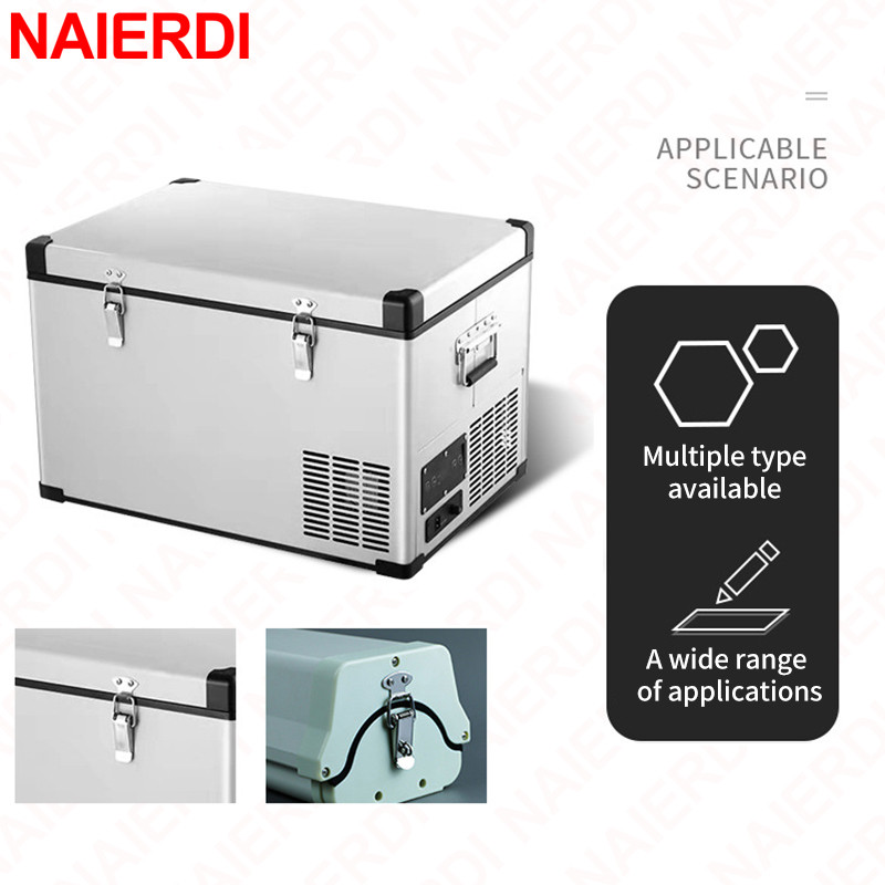 NAIERDI 6PCS Mild Steel Hasp Cabinet Boxes Spring Loaded Latch Catch Toggle Hasp For Sliding Door Window Hardware Tool Box Lock