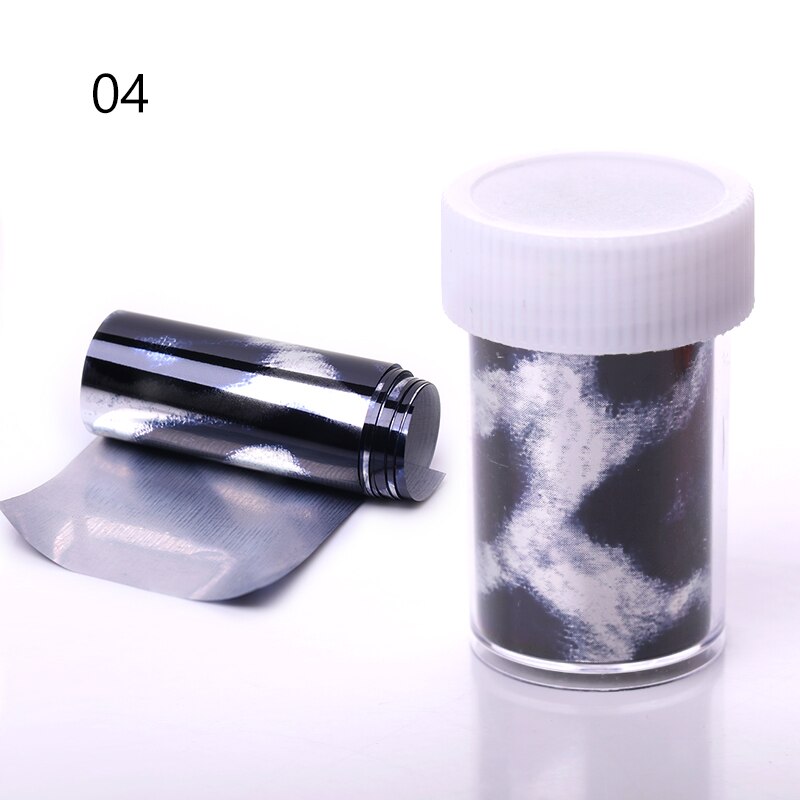 4*100 1 Roll Zwart Rood Spiegel Leopard Nail Folie Transfer Sticker Polish Nail Art Decoratie Mooie Patroon Nail arts: 4